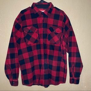 Wrangler Fleece Flannel Button Up Shirt